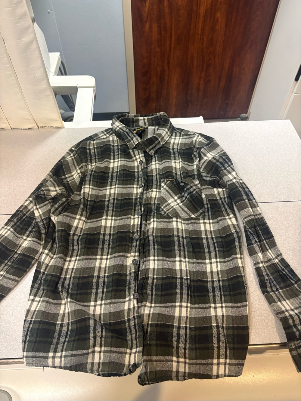 Stanley Black & White Plaid Men's Button-Down Shirt